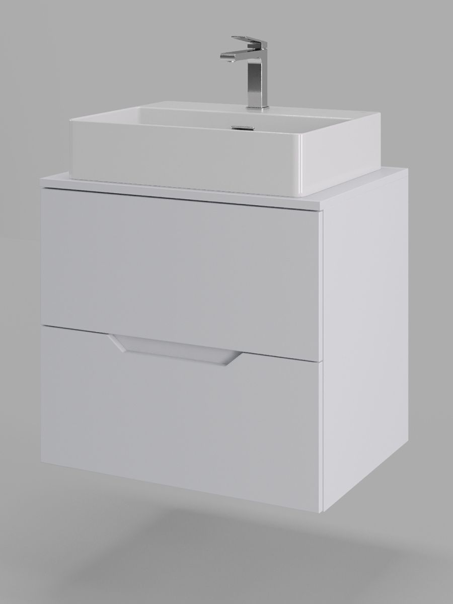 Тумба с раковиной Orange Line Li-60TuwMDF+B04-500W 60х50 подвесная цвет белый