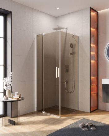 Душевой уголок Cezares SLIDER SLIDER-AH-1-80-70/80-BR-Cr 80х70 стекло тонированное профиль хром без поддона