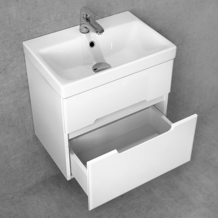 Тумба под раковину Jorno MODUO SLIM Mod.01.50/P/W 50х30 подвесная цвет белый - фото 3