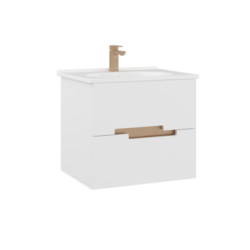 Тумба с раковиной Orka Lodi 5005880 70х50 подвесная цвет белый