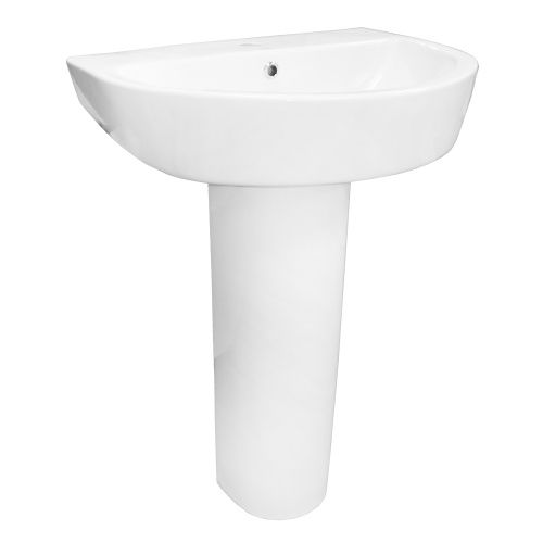 Раковина керамическая Creo Ceramique RENNES RE3000+RE3010 60х50 подвесная цвет белый 1 отверстие под смеситель