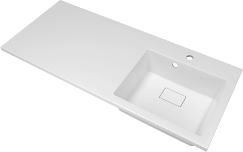 Раковина из искусственного камня Florentina Аванти 1100R 10.310.0R110.201 110х50 накладная цвет белый 1 отверстие под смеситель