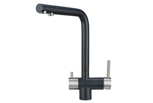 Смеситель для кухни Granula 2305, ШВАРЦ на мойку черный