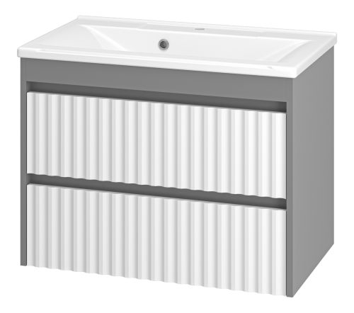 Тумба под раковину Brevita Balaton BAL-06075-01-012Я 70х40 подвесная цвет белый/серый