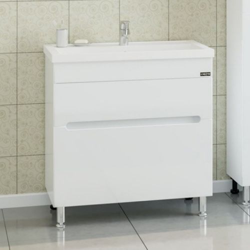 Тумба под раковину СанТа Лондон 224007л 80х40 напольная цвет белый