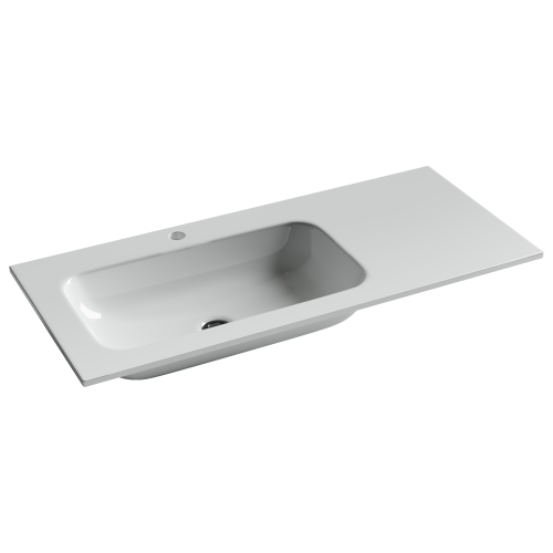 Раковина из сантехнического фарфора Ceramica Nova GRACE CN7014 100х50 накладная цвет белый 1 отверстие под смеситель