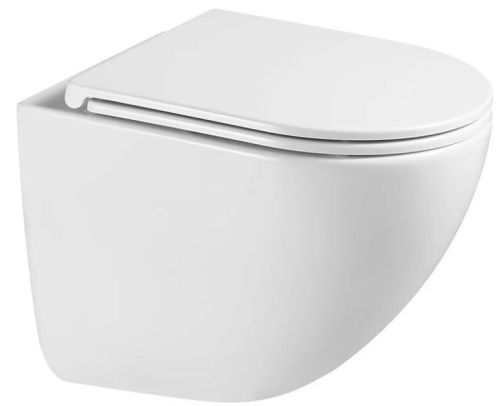 Унитаз подвесной Sintesi SIN-TS-ELL-153 белый безободковый с сиденьем микролифт смыв торнадо