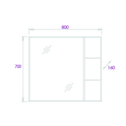 Зеркало-шкаф Onika Тимбер 208091 80х70 подвесной цвет коричневый - фото 3