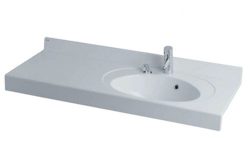 Раковина из искусственного камня Aquaton Отель 1A70103NOT01R 120х50 подвесная цвет белый 1 отверстие под смеситель