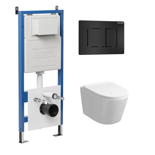 Инсталляция + кнопка смыва + унитаз Grossman Classic 97.4477S.04.21M