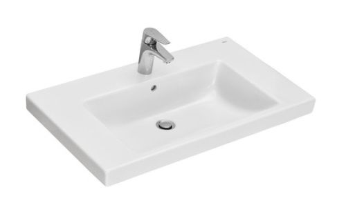 Раковина из сантехнического фарфора Roca GAP PLUS 7.3270.M.000.4 80х50 накладная цвет белый 1 отверстие под смеситель