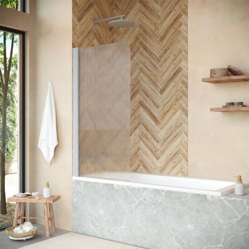 Душевая шторка на ванну Vegas-Glass EV+EV NOVO EV NOVO 70 07 Moru L 70х140 стекло рифленое профиль хром ориентация левая