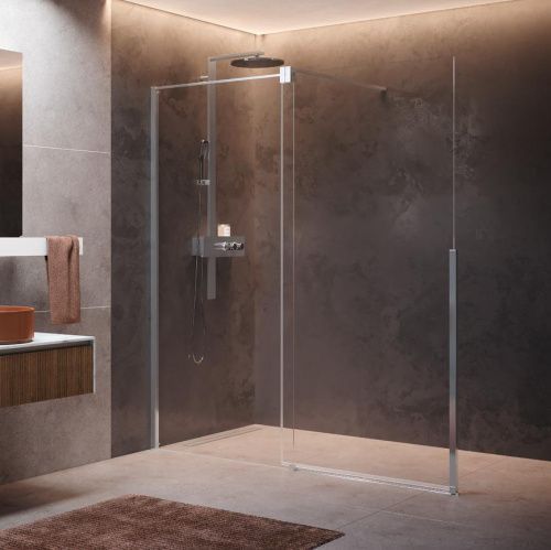 Душевая дверь Novellini H Style HSTYLE140S-1B 140х200 стекло прозрачное профиль хром