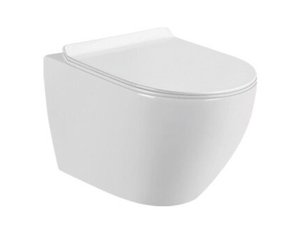 Унитаз подвесной CeramaLux 2197 белый с сиденьем микролифт каскадный смыв - фото 2