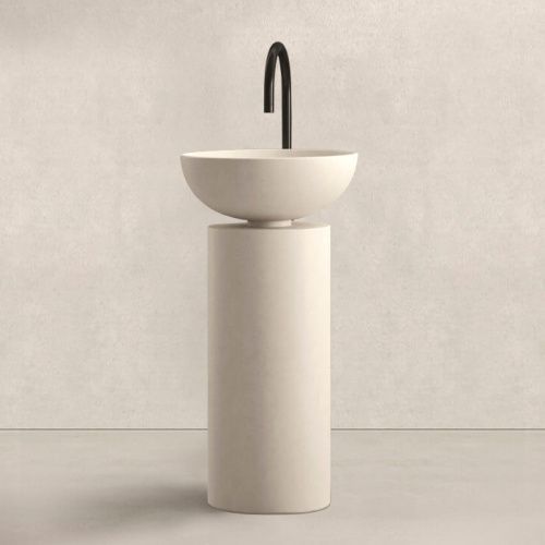 Раковина керамическая Milldue SABA 5830.CM03 50 см напольная цвет бежевый без отверстий под смеситель