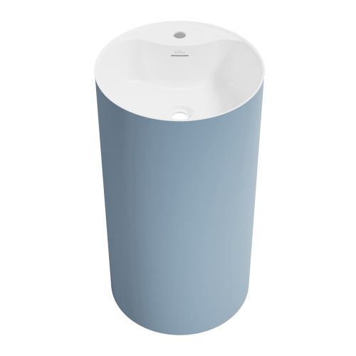 Раковина акриловая Wellsee Chalice Perfection 230628000 50х50 напольная цвет белый/синий 1 отверстие под смеситель