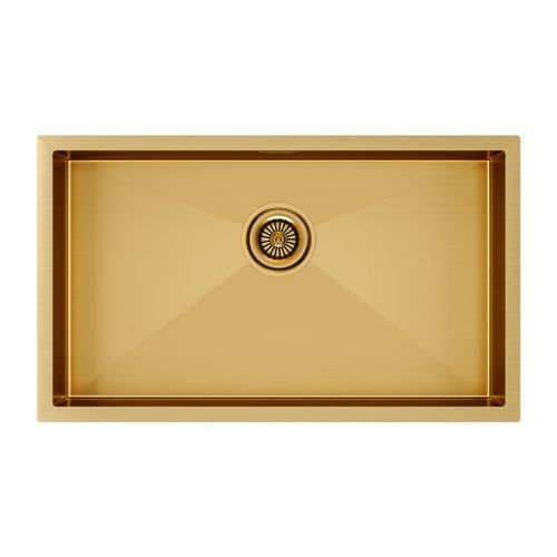 Кухонная мойка Paulmark GERBERG 74 UNI PM257444-BG 70х40 цвет золото поверхность брашированная