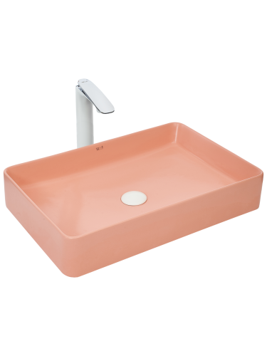 Раковина из сантехнического фаянса WeltWasser WW SK 10000004510 40 см накладная цвет розовый