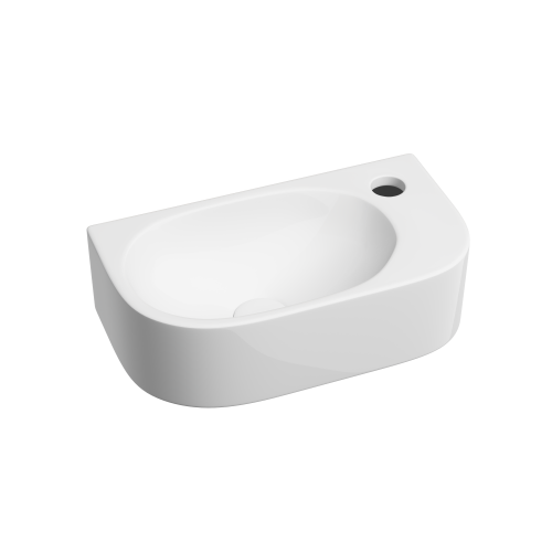 Раковина из сантехнического фарфора Ceramica Nova ELEMENT CN6066L 40х20 подвесная цвет белый 1 отверстие под смеситель