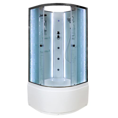 Душевая кабина AvaCan EM5011NLED+GM 110х110 четверть круга с крышей ориентация универсальная