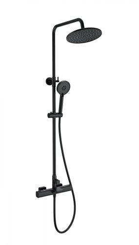Душевая стойка Wonzon & Woghand WW-C3017-A1-MB настенная цвет черный с термостатом
