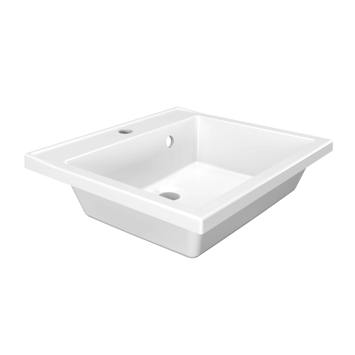 Раковина из литьевого мрамора Paola Paola Roma 500 50х45 полувстраиваемая цвет белый глянцевый 1 отверстие под смеситель