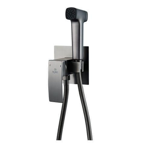 Гигиенический душ со смесителем Rose R1505T-2 оружейная сталь