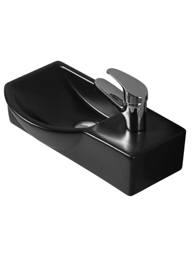 Раковина из сантехнического фаянса WeltWasser WW SK 10000008689 40х20 подвесная цвет черный 1 отверстие под смеситель