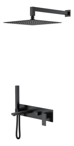 Душевая система Boheme Qubic 474-B встраиваемая в стену цвет черный