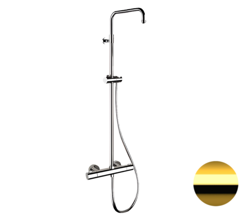 Душевая стойка Remer Elegance EQ32ASSDDO настенная цвет золото с термостатом