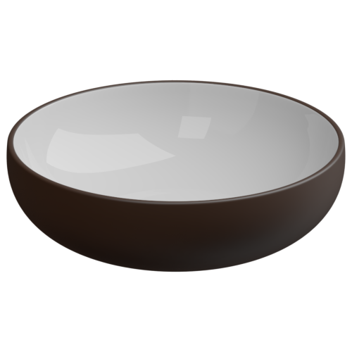 Раковина керамическая GSG Ceramic Design Easy EALAVRO45BI000/035 50х50 накладная цвет белый/коричневый без отверстий под смеситель