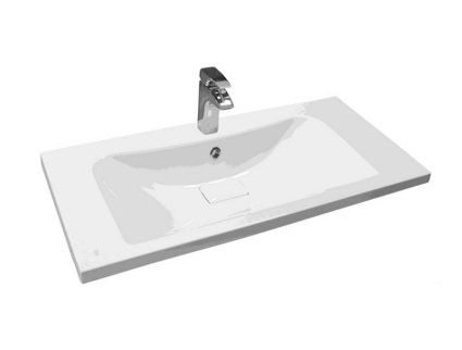 Раковина из искусственного камня Aquaton Брук 1A71453KBC010 80х50 накладная цвет белый 1 отверстие под смеситель