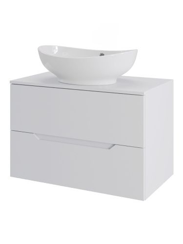 Тумба с раковиной Orange Line Li-70TuwMDF+B08-585W 70х50 подвесная цвет белый