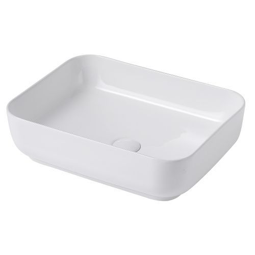 Раковина керамическая Abber RECHTECK AC2202 50х40 накладная цвет белый без отверстий под смеситель