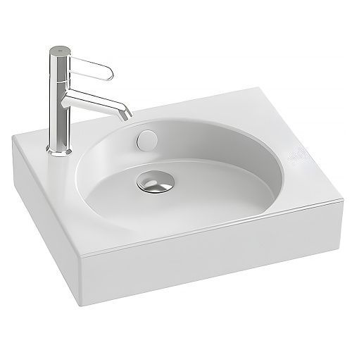 Раковина из сантехнического фарфора Jacob Delafon Odeon Rive Gauche EGN112-00 50х40 подвесная цвет белый