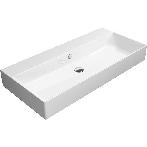 Раковина из сантехнического фаянса GSI Kube X 9423011_УЦ 100х50 подвесная цвет белый