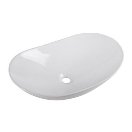 Раковина из сантехнического фаянса BelBagno BB1404 60х40 накладная цвет белый без отверстий под смеситель