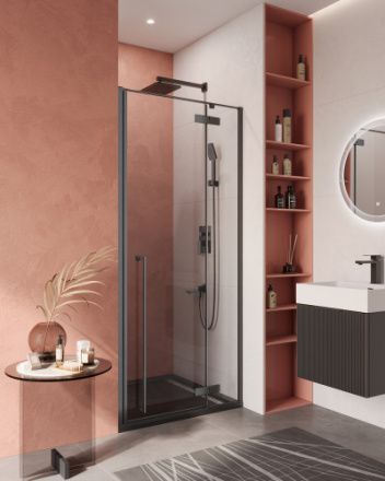 Душевая дверь Cezares LINER LINER-B-12-90-C-NERO-R 90х195 стекло прозрачное профиль черный