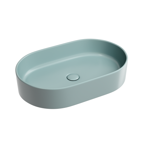 Раковина из сантехнического фарфора Ceramica Nova ELEMENT CN6048MLG 60х40 накладная цвет зеленый без отверстий под смеситель