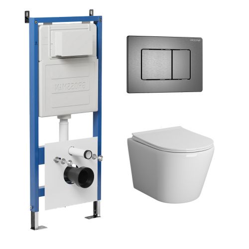 Инсталляция + кнопка смыва + унитаз Grossman Classic 97.4478BMS.04.42M