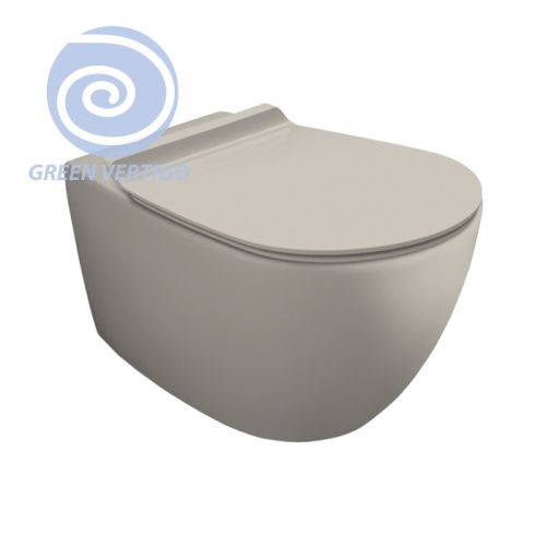 Чаша унитаза подвесная Simas Vignoni VI18VERT sabbia matt цвет бежевый без сиденья безободковая смыв торнадо