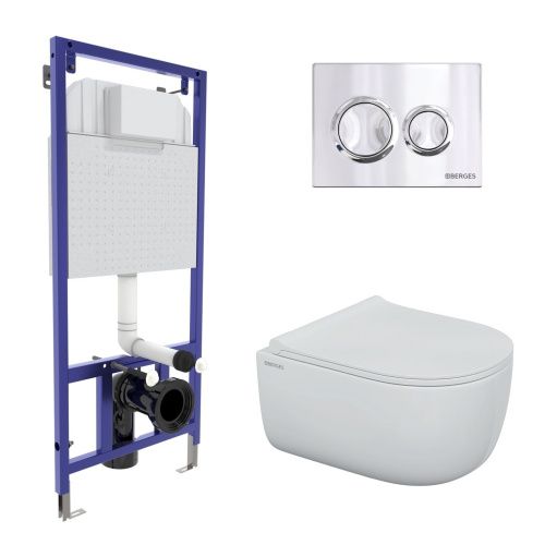 Комплект унитаз с инталляцией и клавишей смыва Berges NOVUM 043249