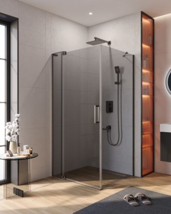 Душевой уголок Cezares SLIDER SLIDER-AH-1-90-100/110-GRIGIO-GM 100х90 стекло тонированное профиль оружейная сталь без поддона