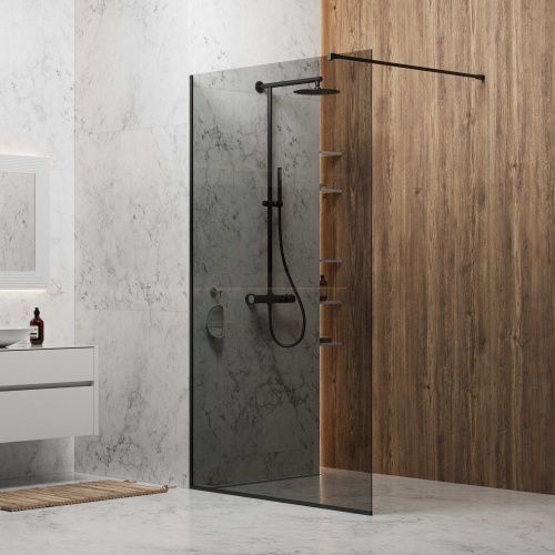 Душевая перегородка Berges SKY BLACK 064029 120х200 стекло тонированное профиль черный