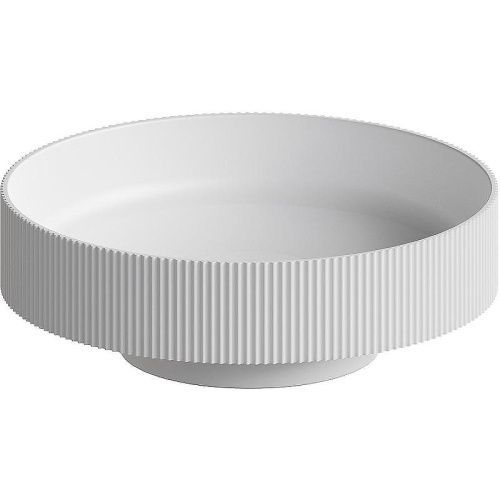 Раковина из искусственного камня Boheme Corian 801-R-MW 40х40 накладная цвет белый без отверстий под смеситель