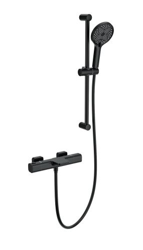 Душевой гарнитур Wonzon & Woghand  WW-C2017-A-MB настенный черный с термостатом