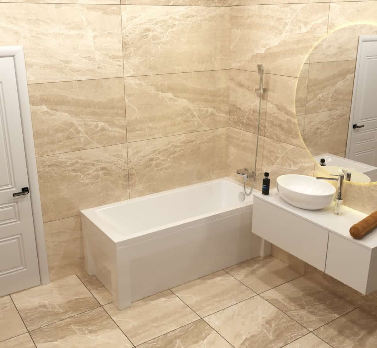 Ванна акриловая Timo RITTA RITTA1270-KT12-SPV1505-FP12-TP12 120х70 пристенная прямоугольная с каркасом - фото 3