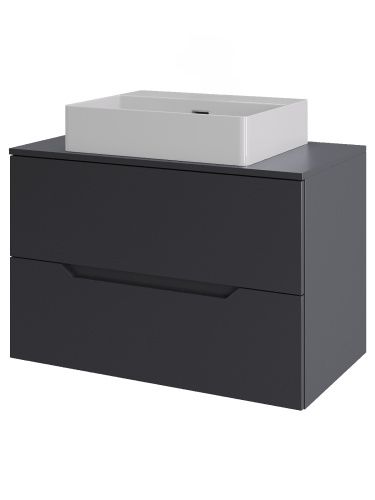 Тумба с раковиной Orange Line Li-70TugMDF+B04-500W 70х50 подвесная цвет серый