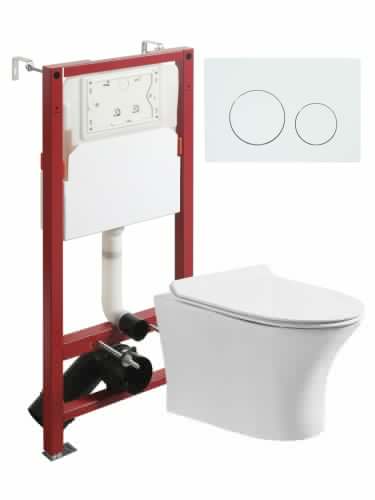 Комплект унитаз с инсталляцией и клавишей смыва Orange CI01-100W+APB188