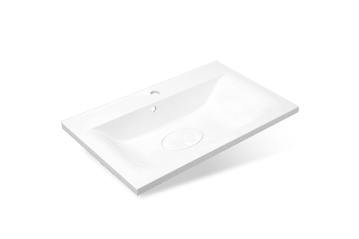 Раковина из искусственного камня Эстет Бали ФР-00001662 80х50 накладная цвет белый 1 отверстие под смеситель